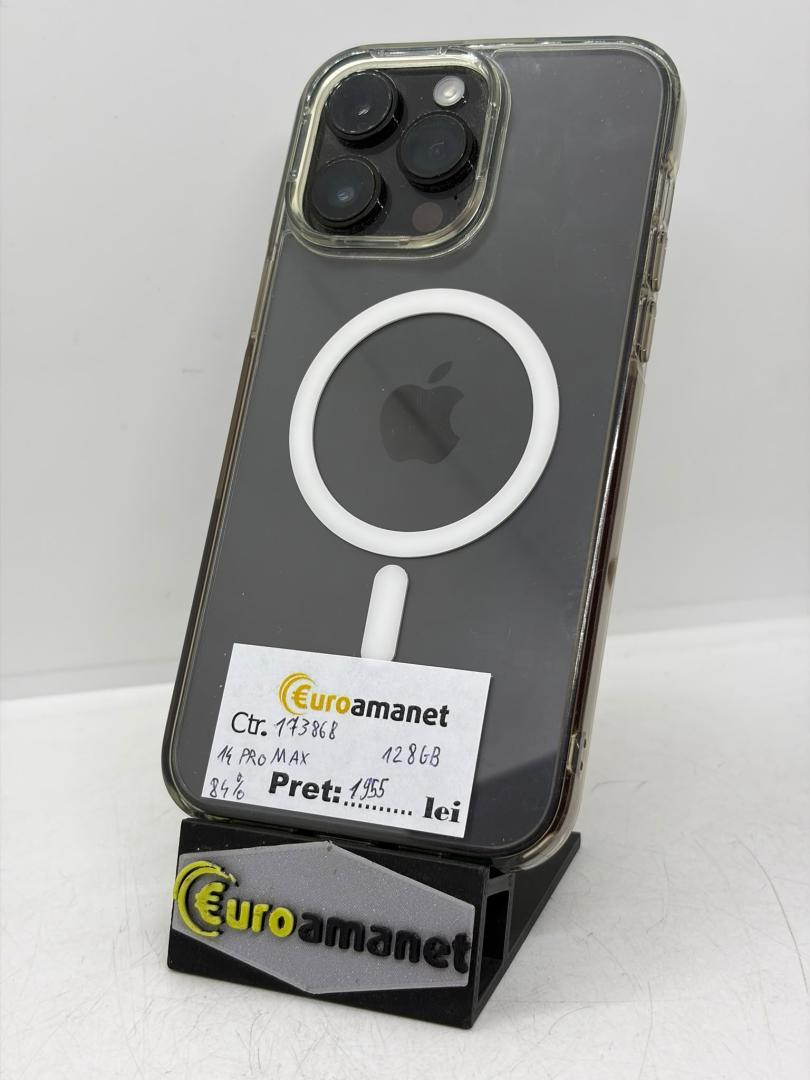 Telefon mobil Apple iPhone 14 Pro Max, 128GB, 5G, Space Black, 84% Baterie