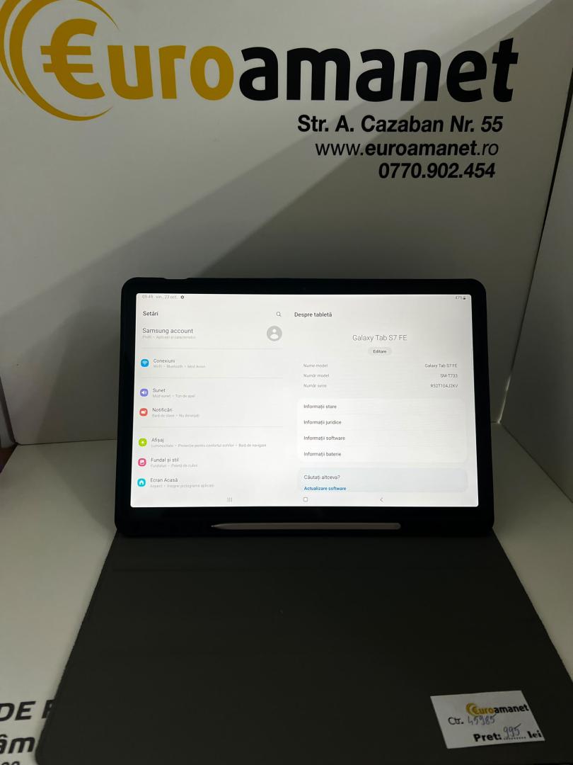Tableta Samsung Galaxy Tab S7 FE, Octa-Core, 12.4", 6GB RAM, 128GB