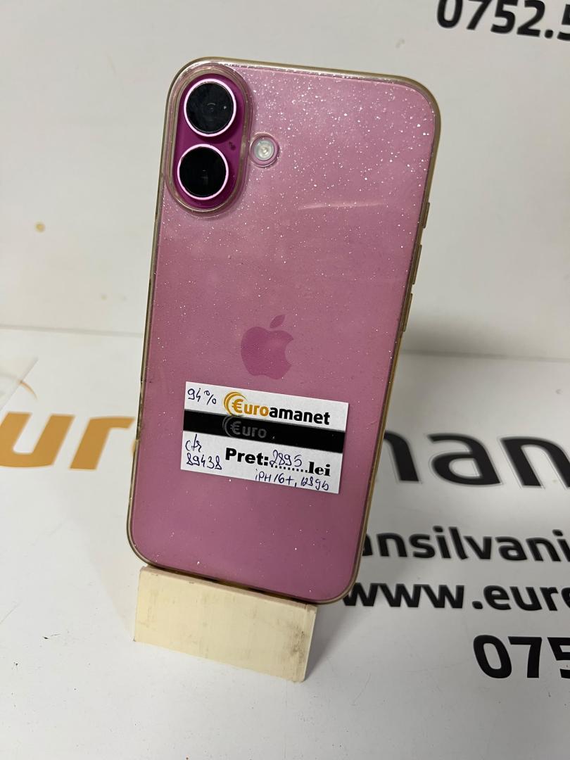 Telefon mobil Apple iPhone 16 Plus, 128GB, Baterie 94%