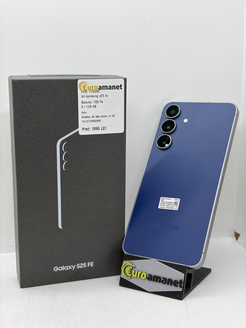Telefon mobil Samsung Galaxy S25 FE, Dual SIM, 8GB RAM, 128GB, 5G, Navy