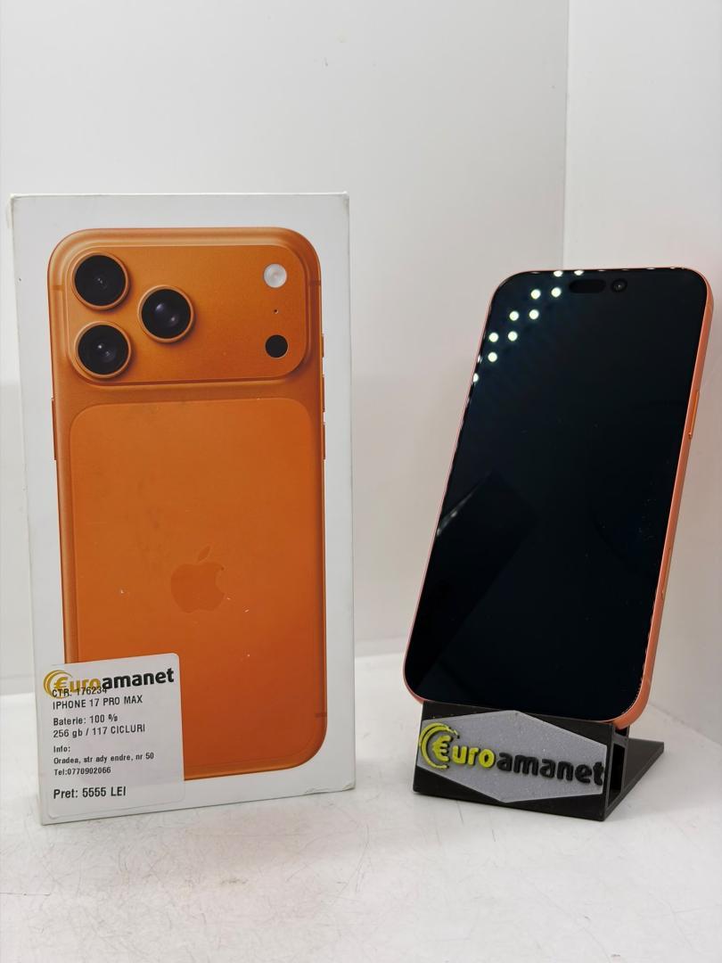 Telefon mobil Apple iPhone 17 Pro Max, 256GB, 5G, Cosmic Orange image 1