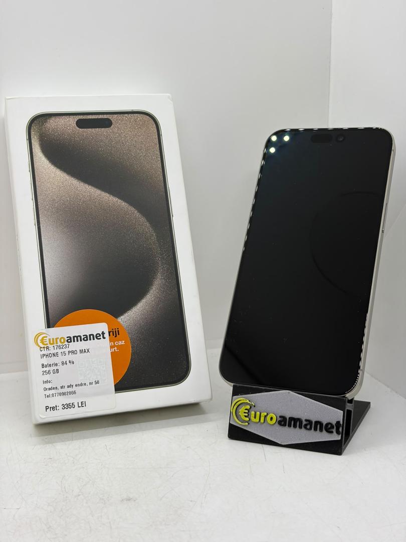 Telefon mobil Apple iPhone 15 Pro Max, 256GB, 5G, Natural Titanium image 1