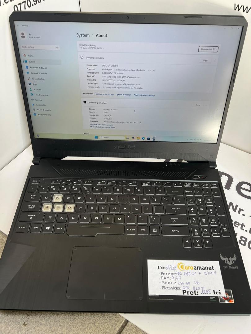 Laptop Gaming ASUS TUF FX505DU image 1