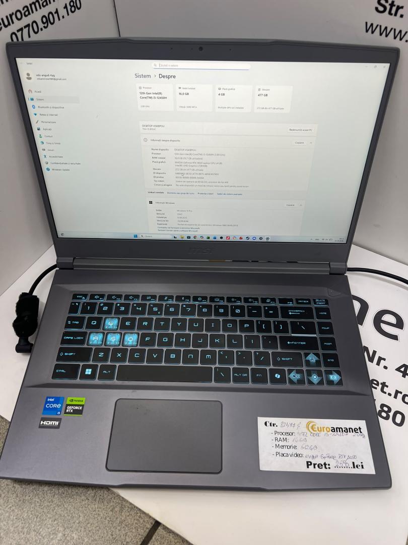 Laptop MSI THIN 15 B12UC