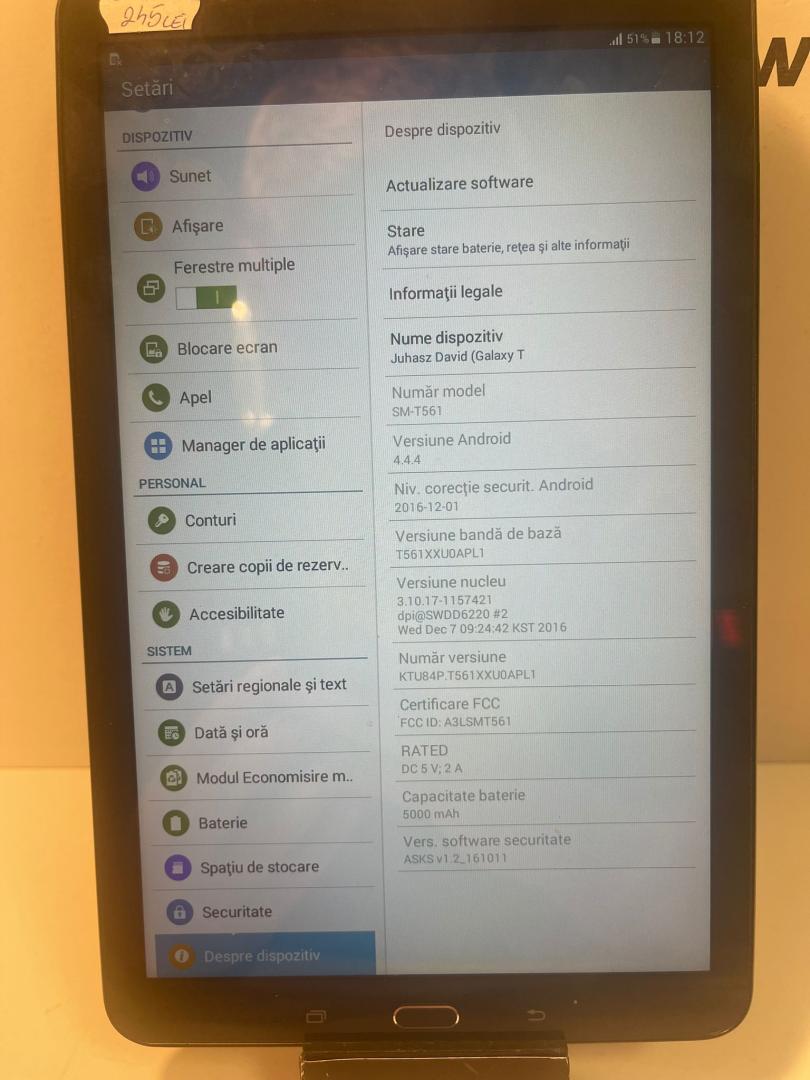 Tableta Samsung Galaxy Tab E T561 image 1