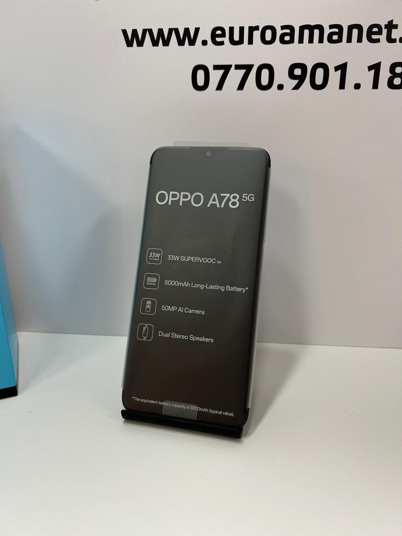 Telefon mobil OPPO A78, 128GB, 8GB RAM, 5G, Glowing Black image 2