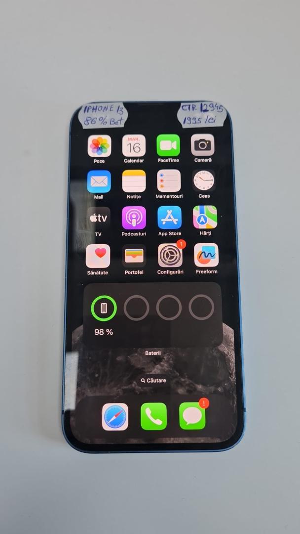 Telefon mobil Apple iPhone 13, 128GB, 5G 86% Bat image 1