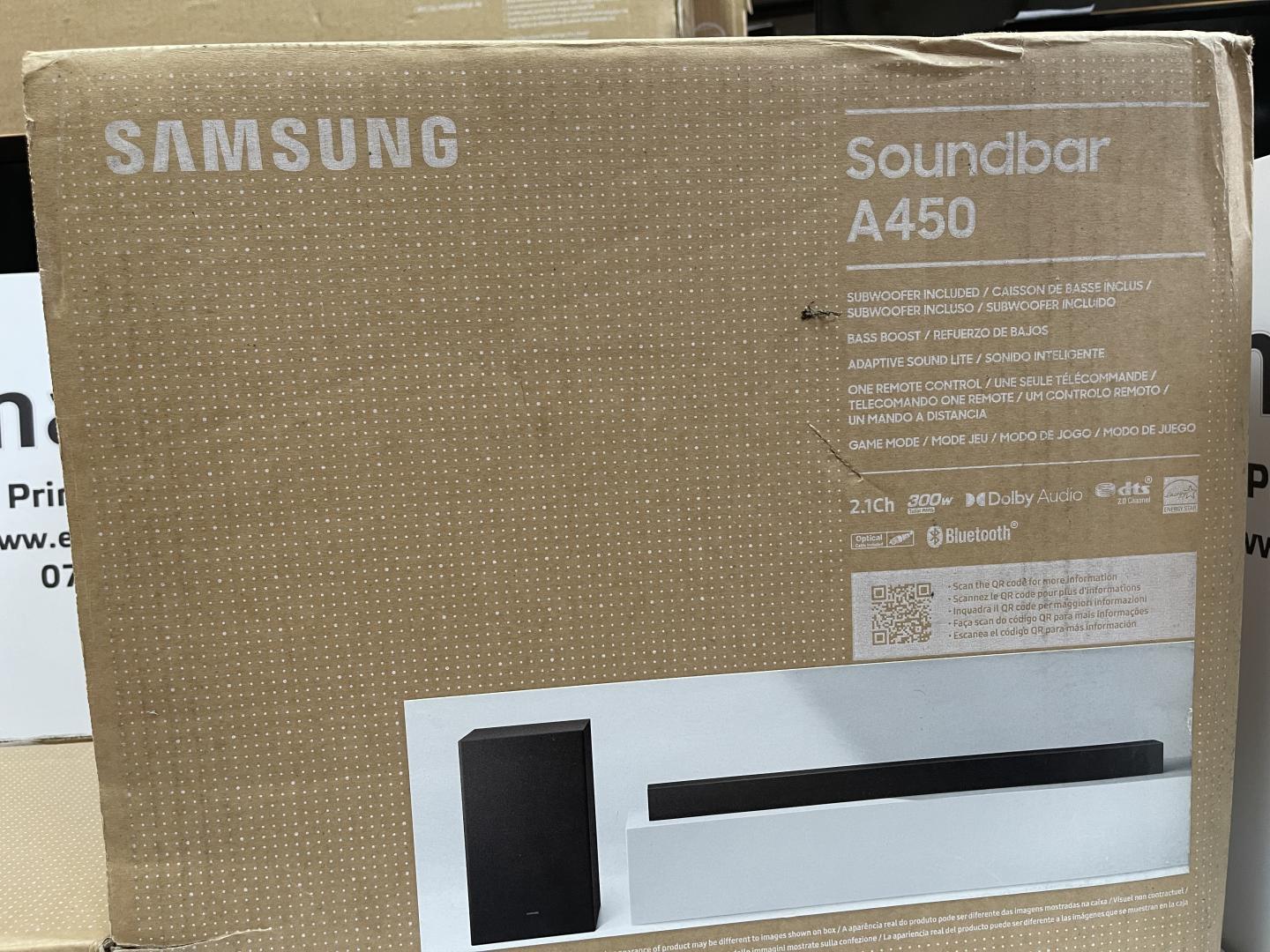 Soundbar Samsung HW-A450, 2.1Ch, 300W Bass Boost, Bluetooth image 1