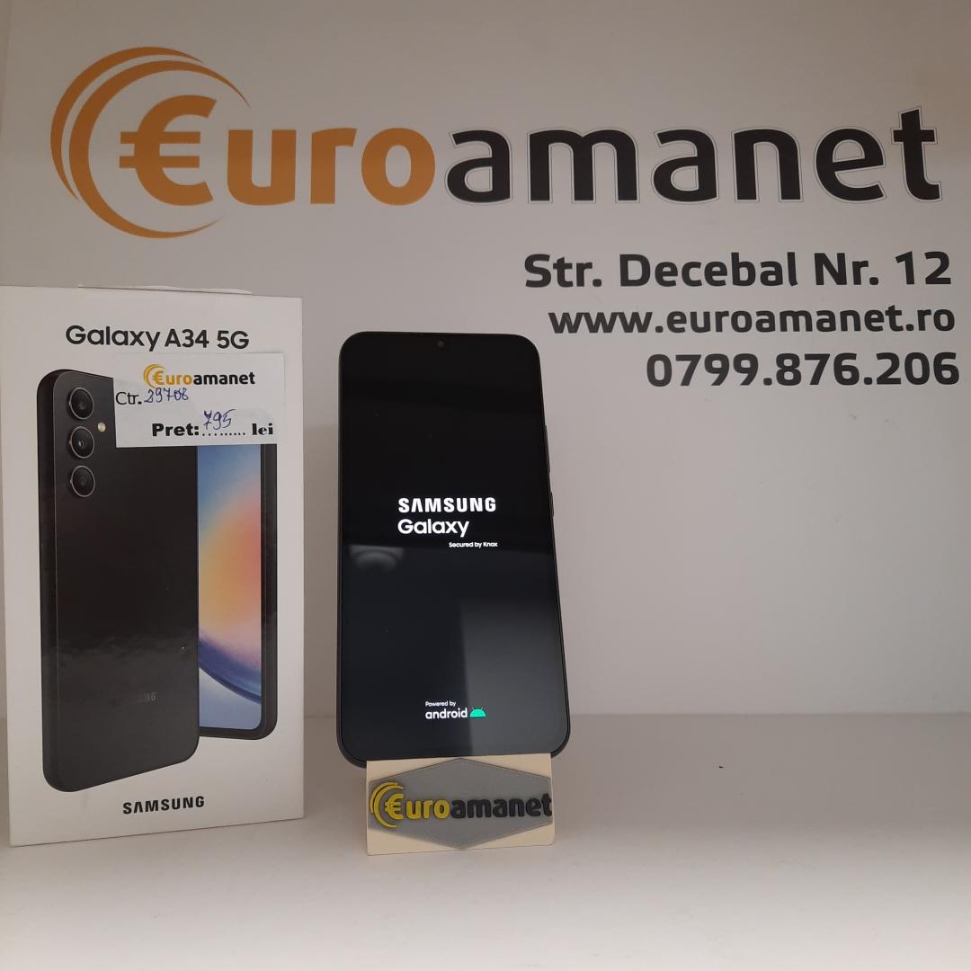 Telefon mobil Samsung Galaxy A34, Dual SIM, 6GB RAM, 128GB, 5G, Black image 2