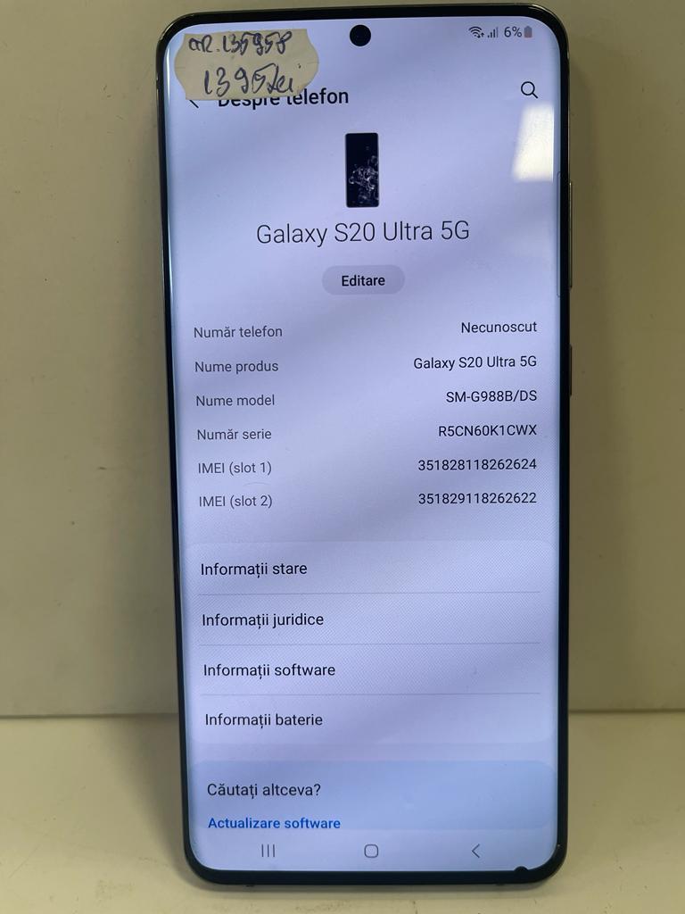 Samsung Galaxy S20 Ultra, Dual SIM, 128GB, 12GB RAM image 1
