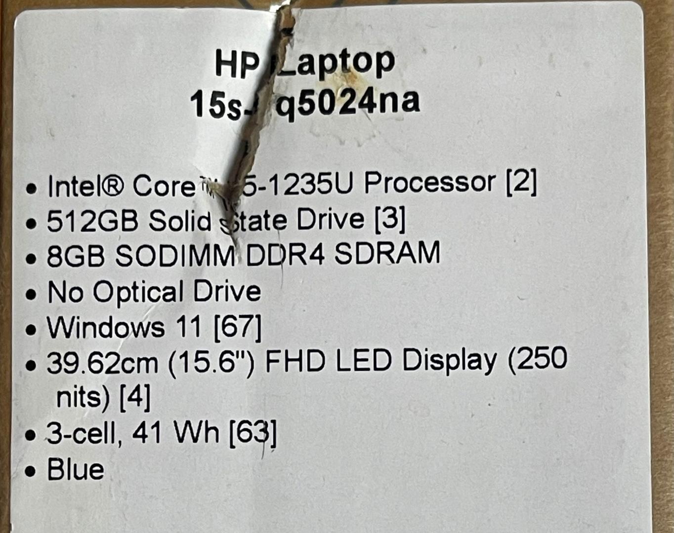 Laptop HP Full-HD i5-1235U 512 GB SSD 8GB RAM Nefolosit image 2