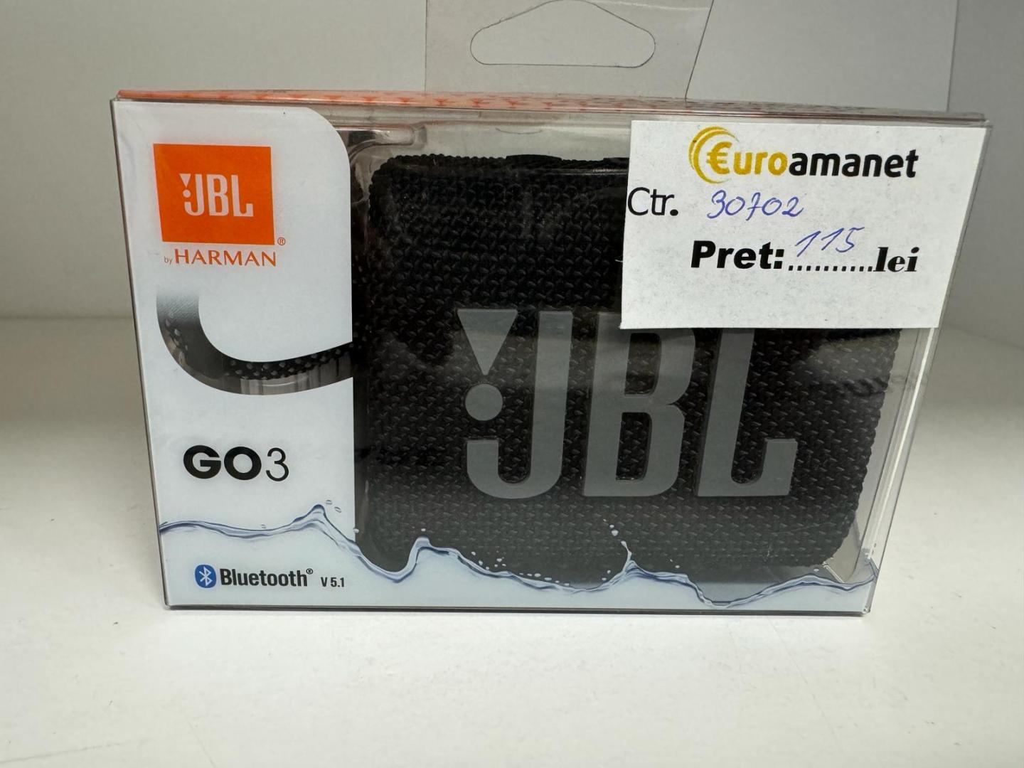 Boxa portabila JBL GO3, IPX67, Bluetooth, Negru, sigilat image 1