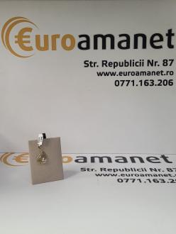 MEDALION AUR ALB SI GALBEN 14K