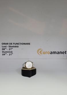 Tommy Hilfiger, Ceas rotund cu o curea de piele, alb