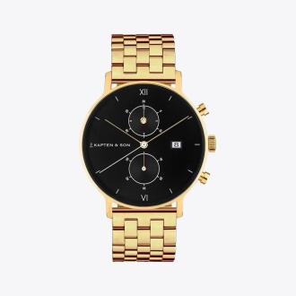 Ceas Kapten&Son Chrono Gold Black Steel