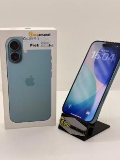Telefon mobil Apple iPhone 16, 128GB, 5G, Teal