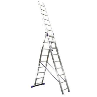 Scara aluminiu 6609, adaptabila, 3 x 9 trepte, inaltime 5.69 m, 150 kg