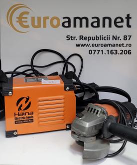 SET Aparat de sudura HAINA, 3500W, 225A, IGBT, 220V, compact, portabil +Polizor unghiular Black & Decker BEG110-QS, 750 W