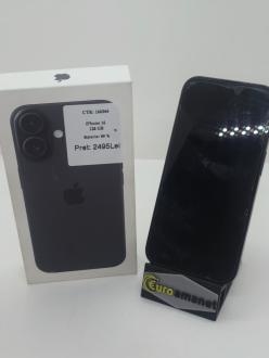 Telefon mobil Apple iPhone 16, 128GB, 5G, Black, 99% Baterie