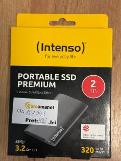 SSD extern, Intenso, 2TB, USB 3.2, Gri
