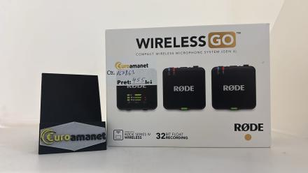 Sistem microfon fara fir RODE Wireless GO III, 2 transmitatoare, 32 GB memorie, alb