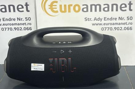 Boxa portabila JBL Boombox 4, 210W, Pro Sound, IP68, Auracast, Baterie detasabila, Autonomie 34 ore, Negru