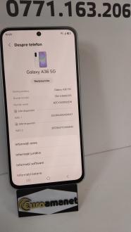 Telefon mobil Samsung Galaxy A36, Dual SIM, 8GB RAM, 256GB, 5G, Awesome White
